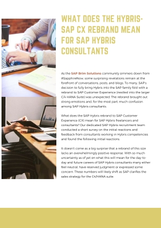 What Does the Hybris-SAP CX Rebrand Mean for SAP Hybris Consultants