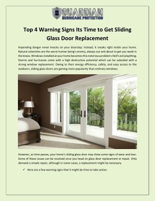 Top 4 Warning Signs Its Time to Get Sliding Glass Door Replacement