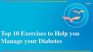 Top 10 Exercises to Help you Manage your Diabetes: FFD