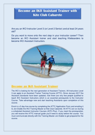 Become an IKO Assistant Trainer with Kite Club Cabarete