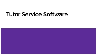 Tutor Service Software