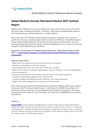 Global Medium Density Fiberboard Market Overview Analysis and Growth