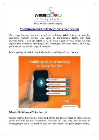 Multilingual SEO Strategy for Voice Search