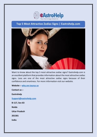 Top 5 Most Attractive Zodiac Signs | Eastrohelp.com