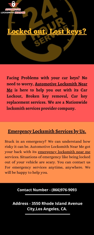 Locked out Lost keys