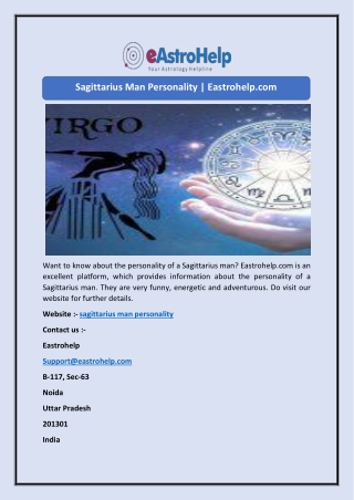 Sagittarius Man Personality | Eastrohelp.com