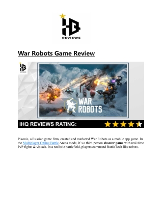 War Robots Game Review