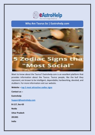 Why Are Taurus So | Eastrohelp.com