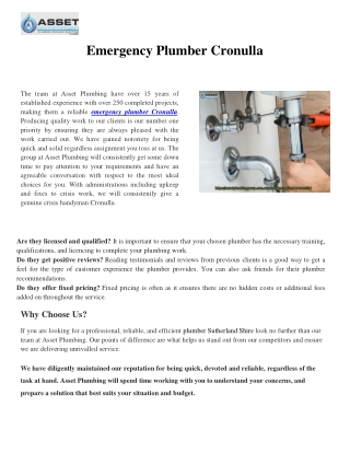 Reliable Emergency Plumber Cronulla
