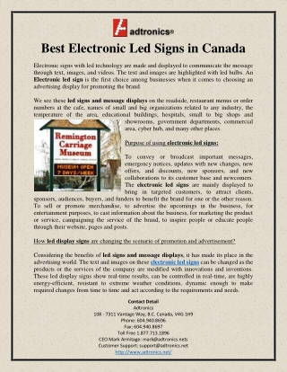 Best Electronic Led Signs in Canada