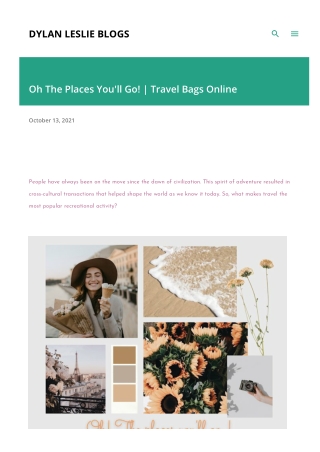 Oh The Places You'll Go! | Travel Bags Online