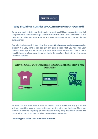 Why Should You Consider WooCommerce Print-On-Demand?