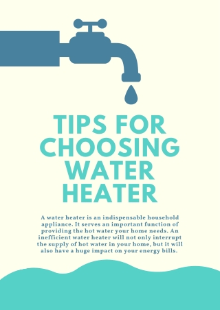 tips for choosing water heater