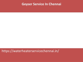 Geyser Service In Chennai