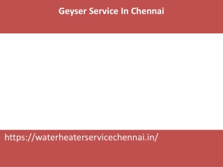 Water Heater Service In Chennai