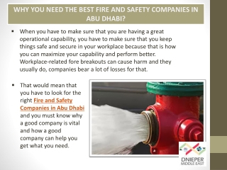 Why You Need The Best Fire and Safety Companies in Abu Dhabi?
