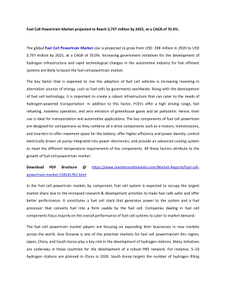 Fuel Cell Powertrain Market projected to Reach 3,797 million by 2025, at a CAGR