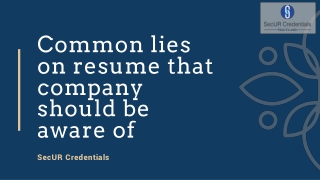 Common lies on resume that hiring company should be aware of