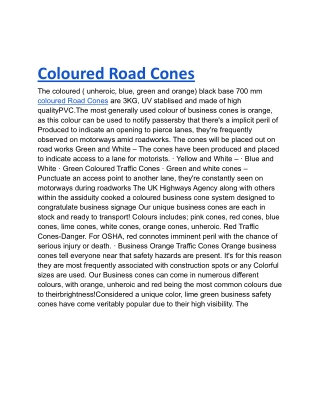 Coloured Road Cones _ high voltage sign