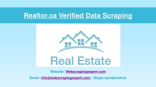 Realtor.ca Verified Data Scraping