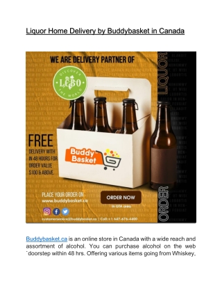 Liquor Home Delivery by Buddybasket in Canada