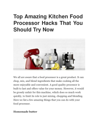 Top Amazing Kitchen Food Processor Hacks That You Should Try Now