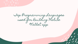 Top Programming Languages used for Building Mobile Wallet app