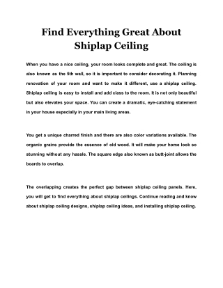 Find Everything Great About Shiplap Ceiling