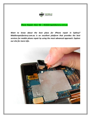 Phone Repairs Near Me | Mobilerepairfactory.com.au
