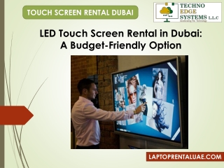 LED Touch Screen Rental in Dubai A Budget-Friendly Option