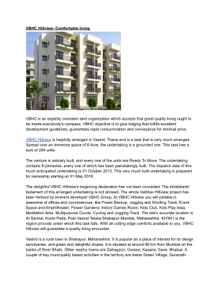 VBHC Hillview- Comfortable living