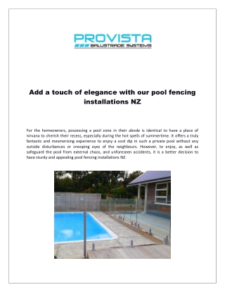 Add a touch of elegance with our pool fencing installations NZ