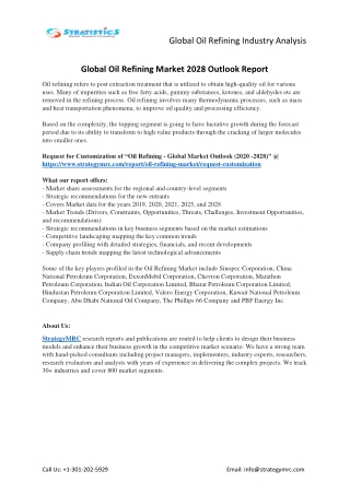 Oil Refining Market Forecasts to 2028
