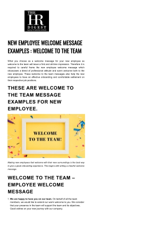 New Employee Welcome Email Examples