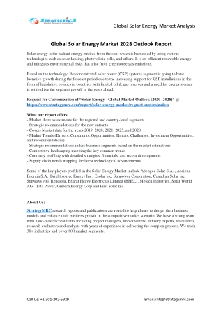 Solar Energy Market Forecasts to 2028