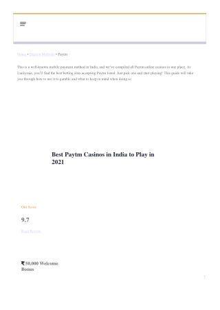 Best Paytm Casinos