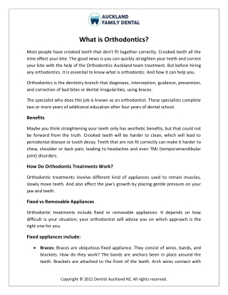 What is Orthodontics