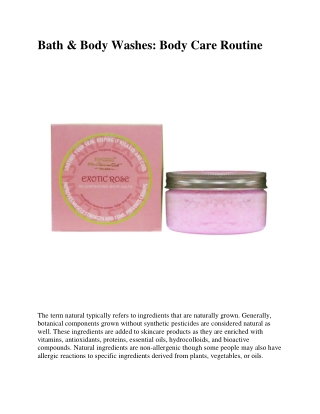 Bath & Body Washes  Body Care Routine