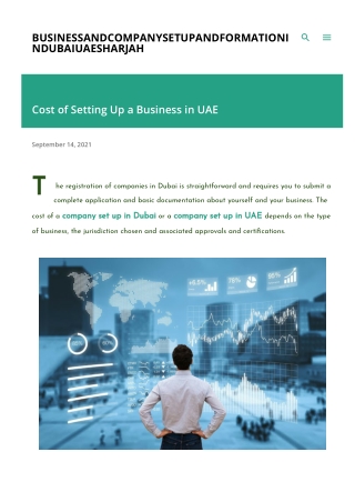 Cost of Setting Up a Business in UAE