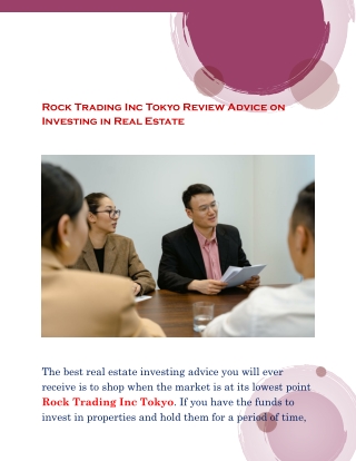Rock Trading Inc Tokyo Review Advice on Investing in Real Estate