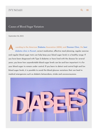 Causes of Blood Sugar Variation