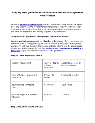 Step by step guide to enroll in online project management certification