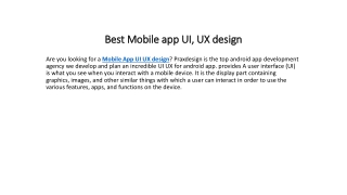 Best Mobile app UI, UX design