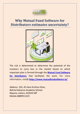 Why Mutual Fund Software for Distributors estimates uncertainty