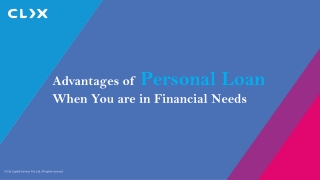Advantages of Personal Loan When You are in Financial Needs