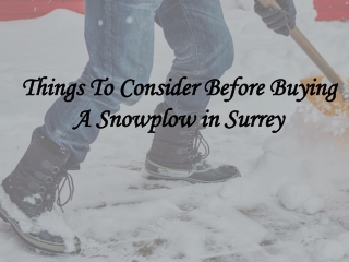 Things To Consider Before Buying A Snowplow in Surrey