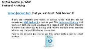 Free Yahoo Email Backup Software