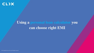 Using a personal loan calculator you can choose right EMI