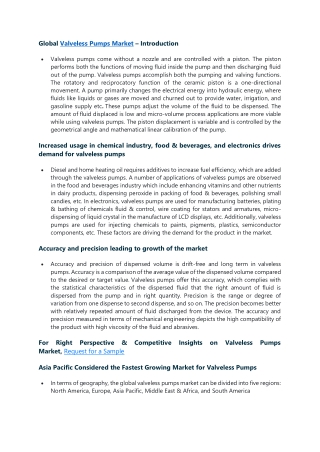 Valveless Pumps Market