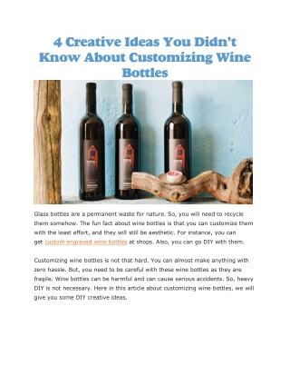Engraved red wine bottle